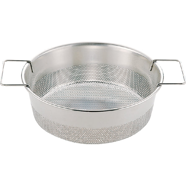 UK18-8丸ﾌﾗｲﾔｰかす揚(ｵｰﾙﾊﾟﾝﾁﾝｸﾞ)ﾊﾝﾄﾞﾙ付28㎝